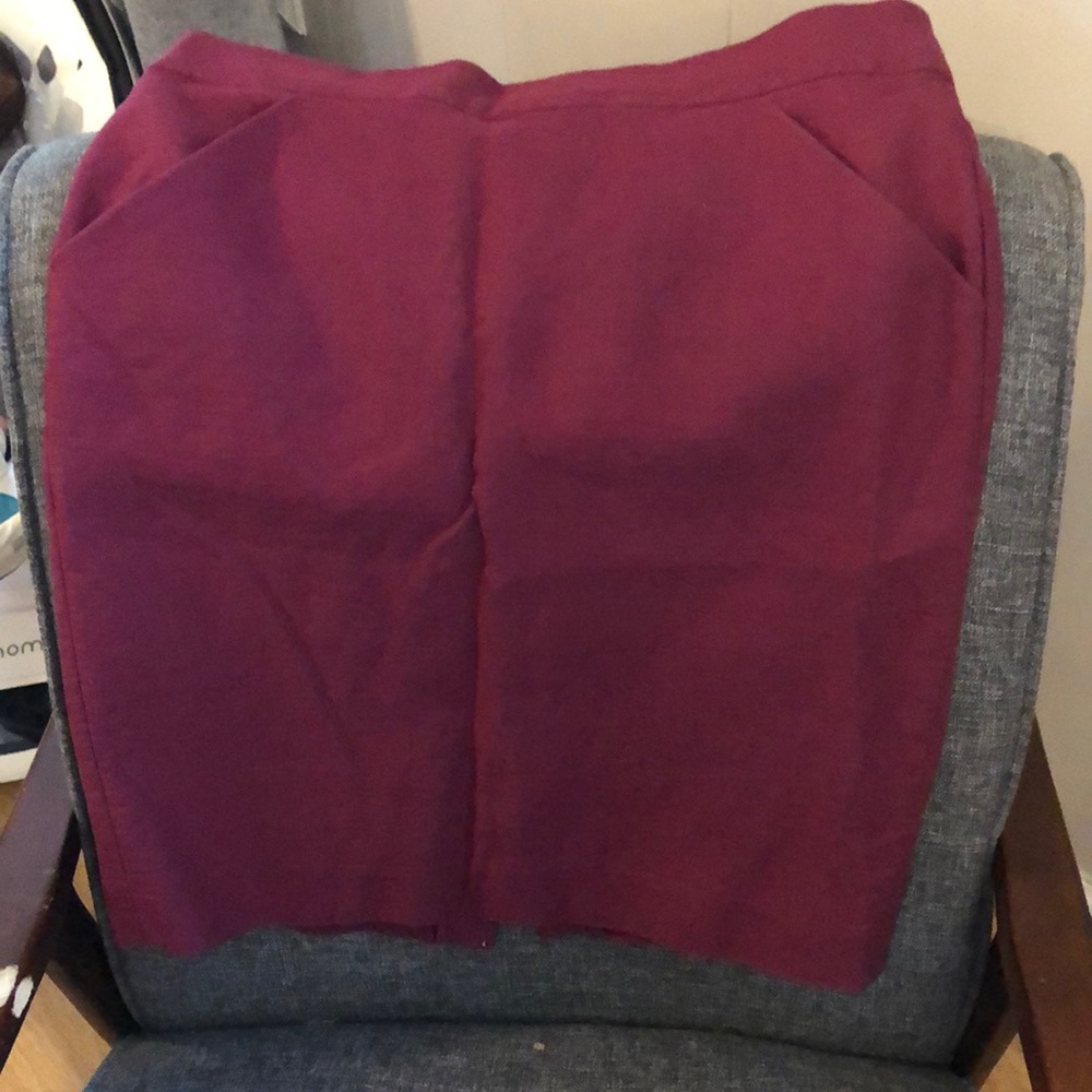 J Crew Burgundy Cotton Skirt
